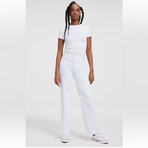 Good American Good 90’s White Jeans (size 10)